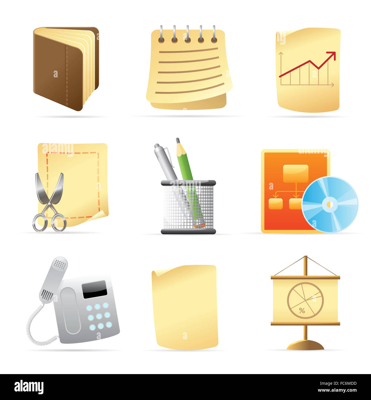 Icons for office Stock Photo