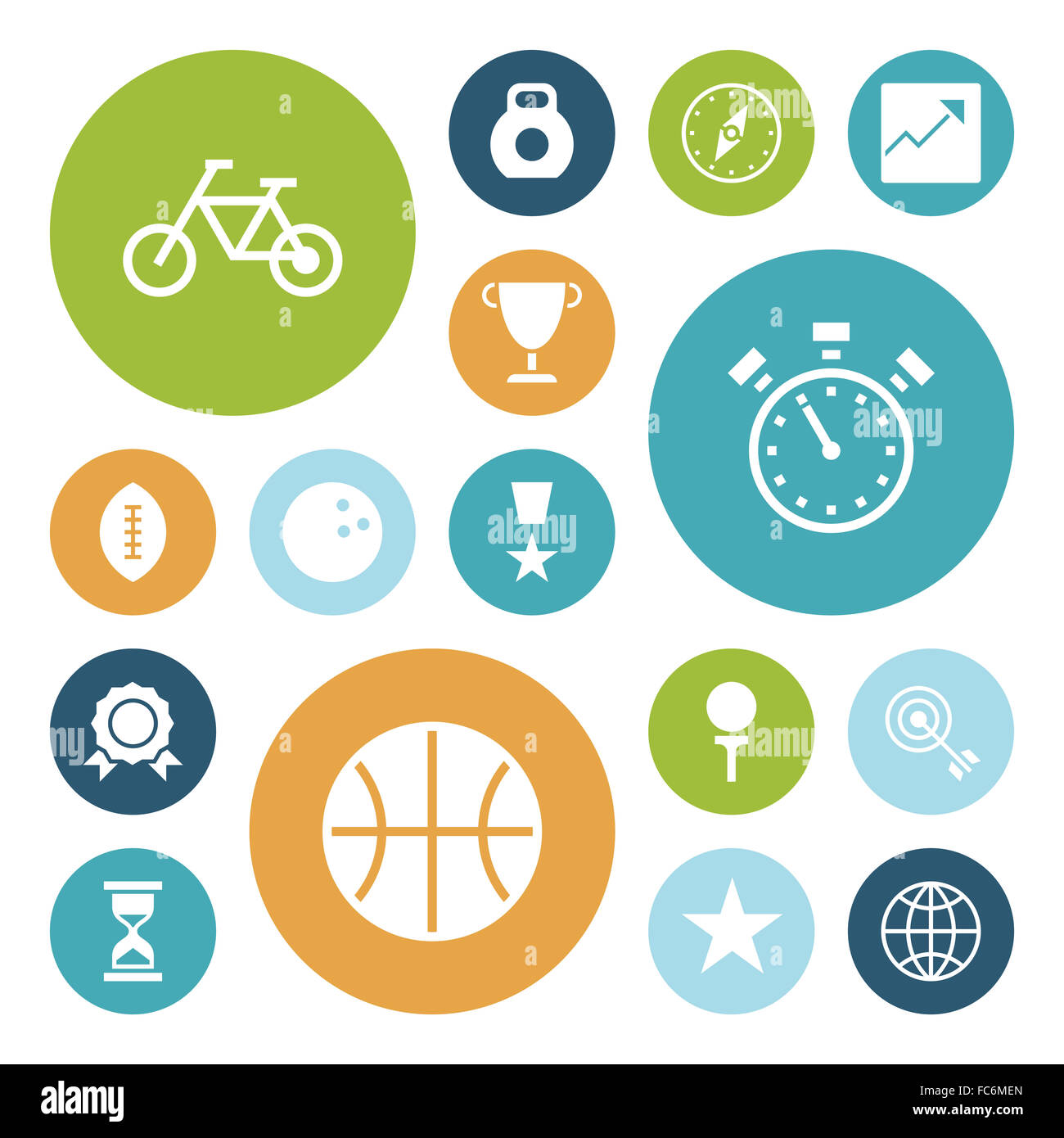 Flat design icons for sport and fitness Stock Photo - Alamy