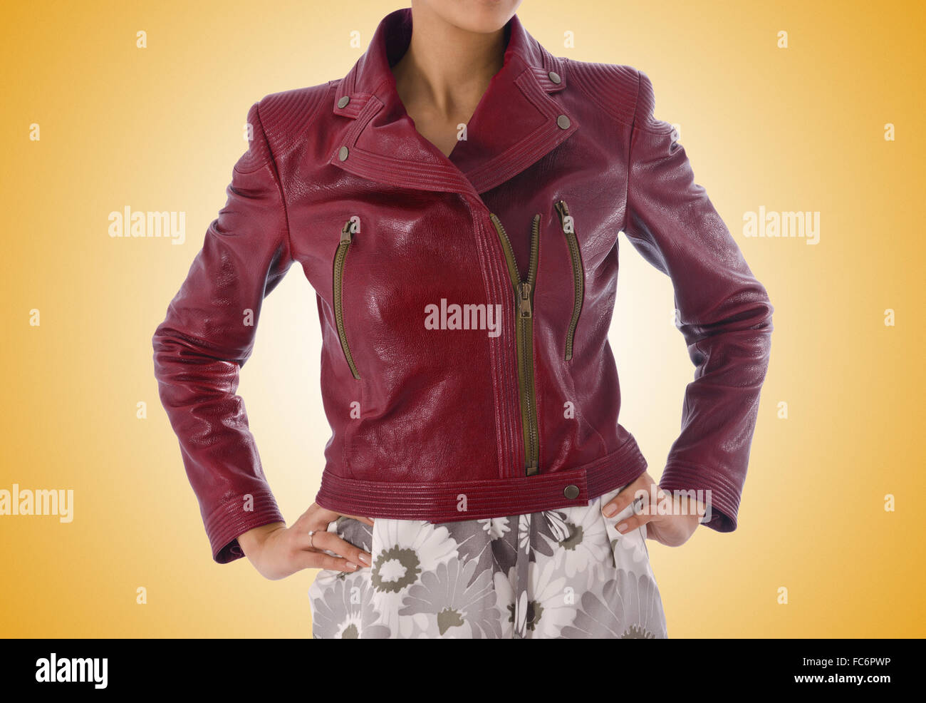 Coat hanger leather jacket hi-res stock photography and images - Alamy