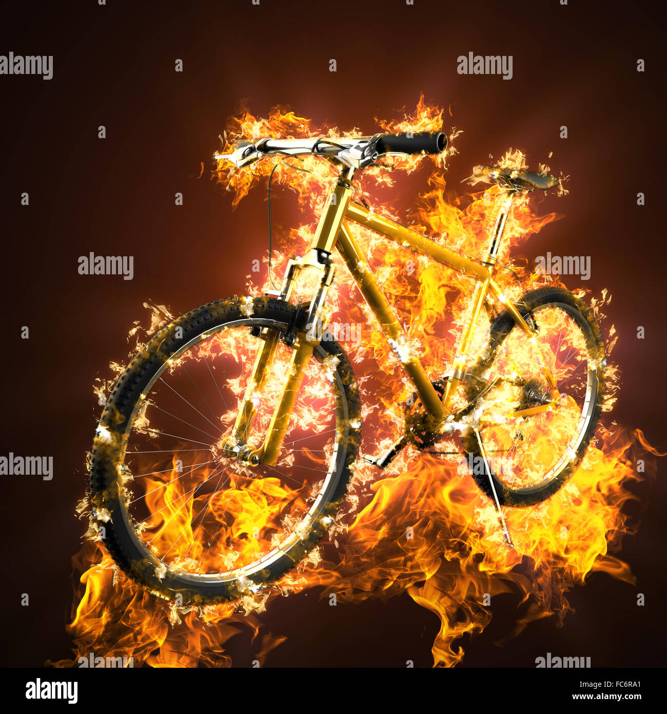 bike in fire Stock Photo - Alamy
