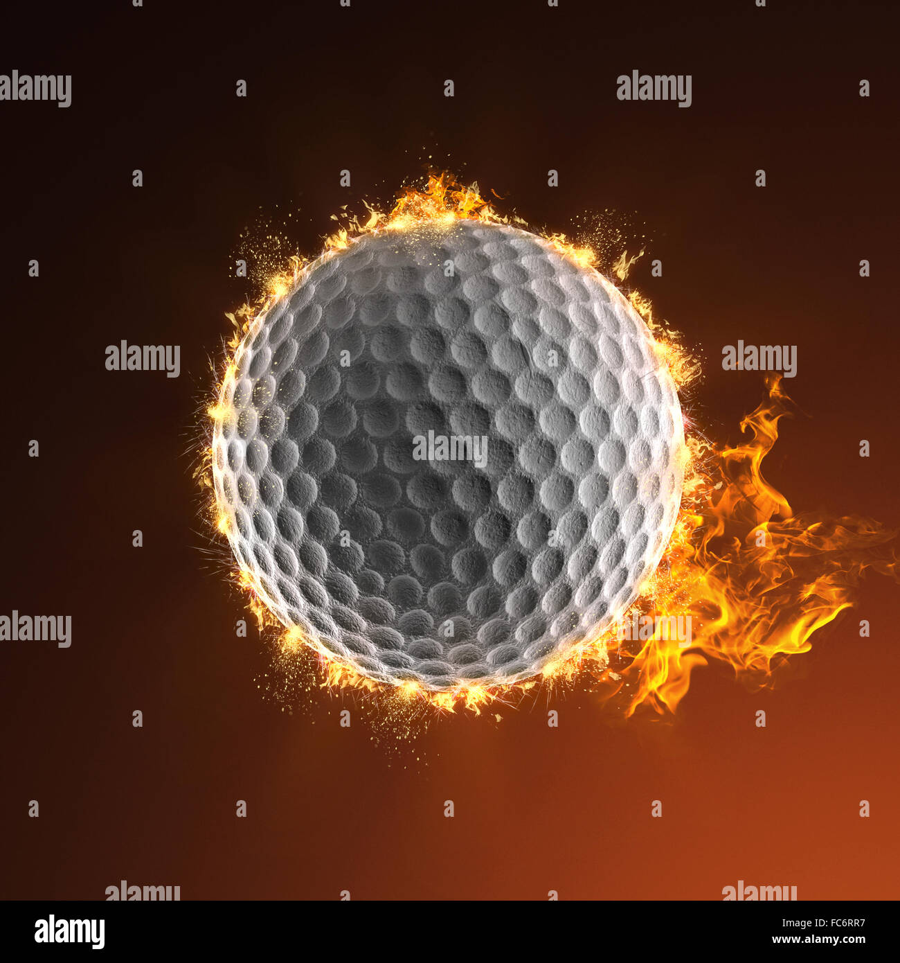golf ball in fire Stock Photo Alamy