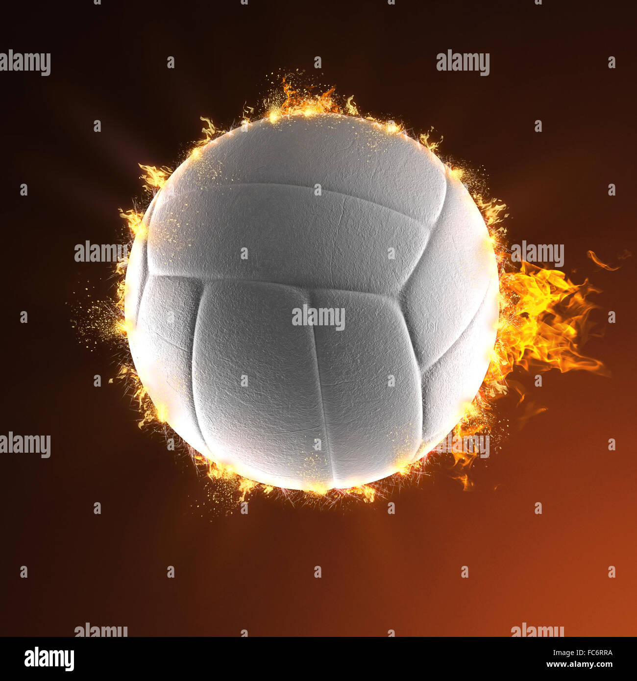 volleyball ball in fire Stock Photo Alamy