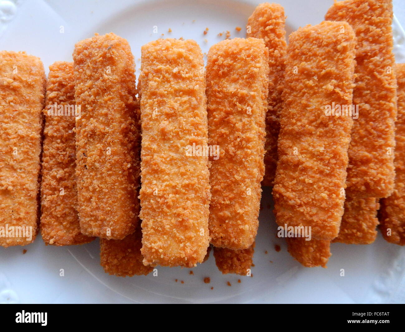 fish sticks on a plate Stock Photo