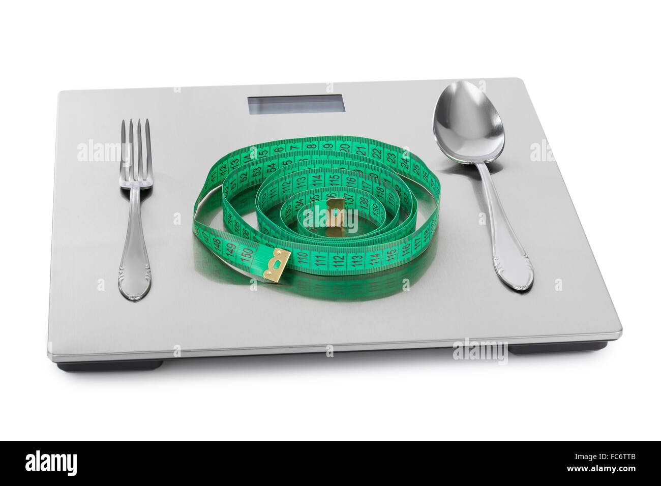Measuring tape and weight scale Stock Photo Alamy