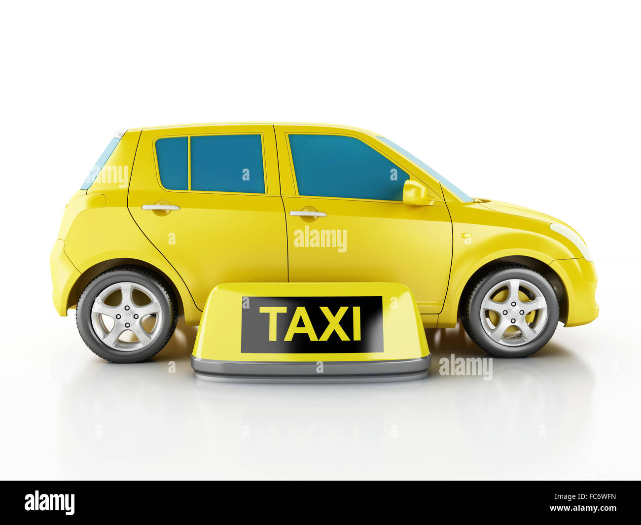 3d yellow taxi car Stock Photo Alamy