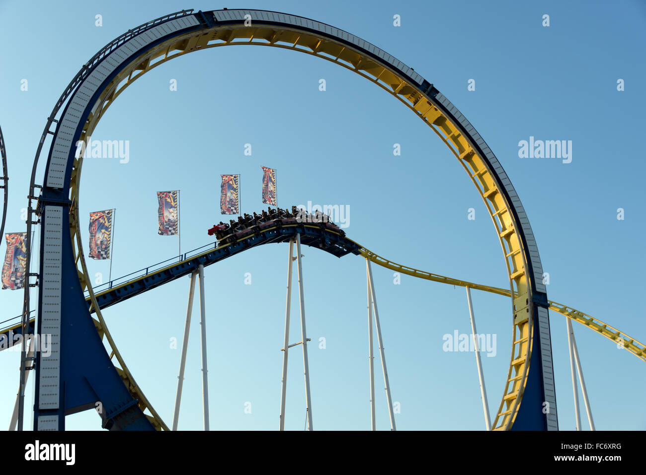 rollercoaster with looping Stock Photo