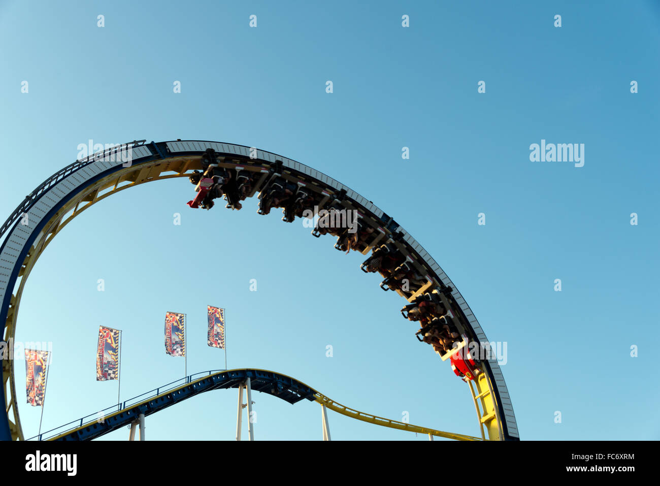 rollercoaster with looping Stock Photo