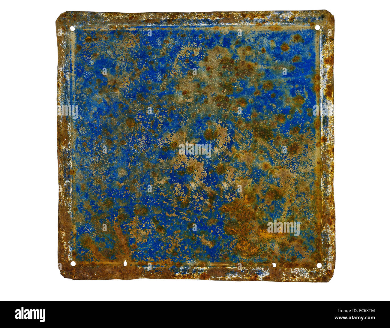 unlabeled rusty house number plate Stock Photo