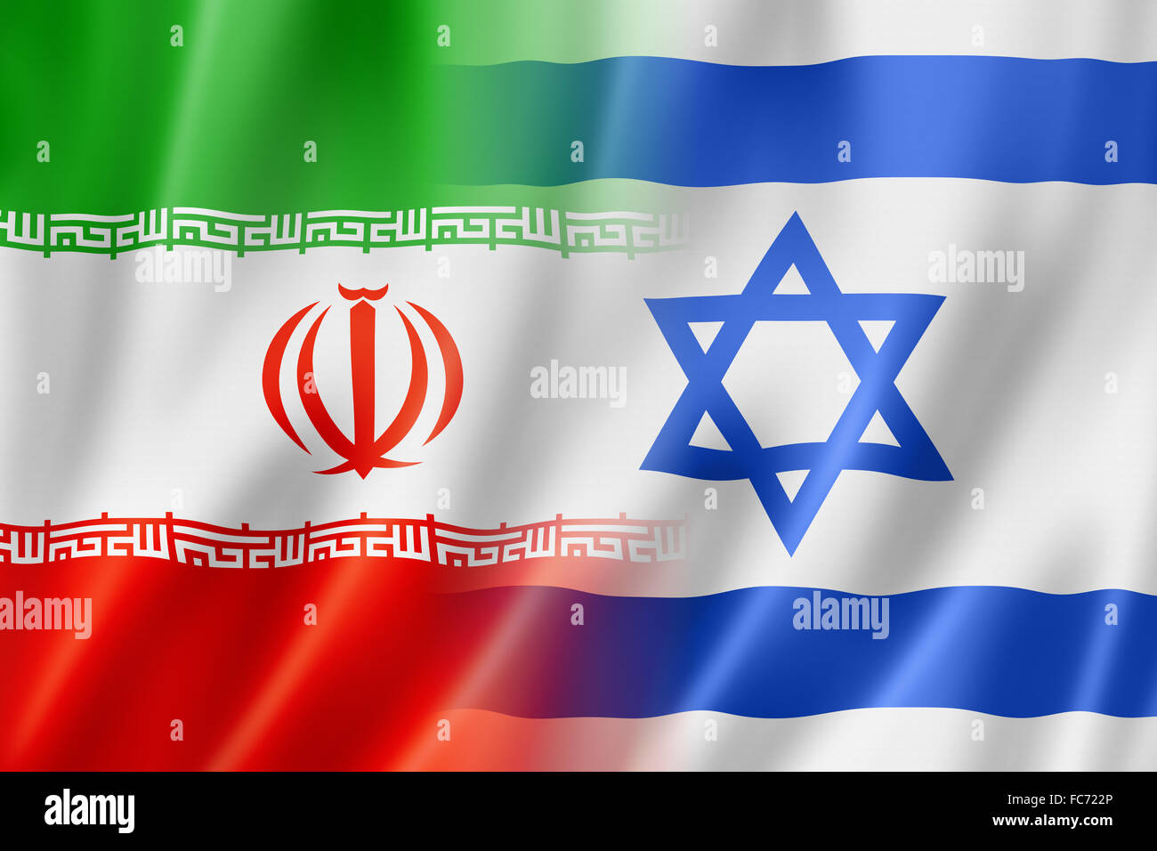 Iran and Israel flag Stock Photo