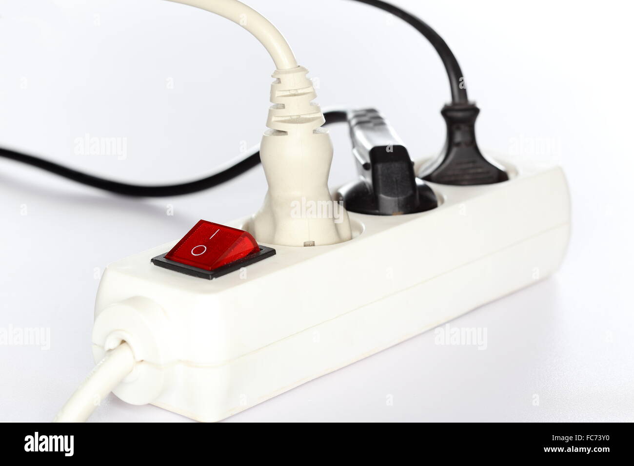 white plug socket Stock Photo