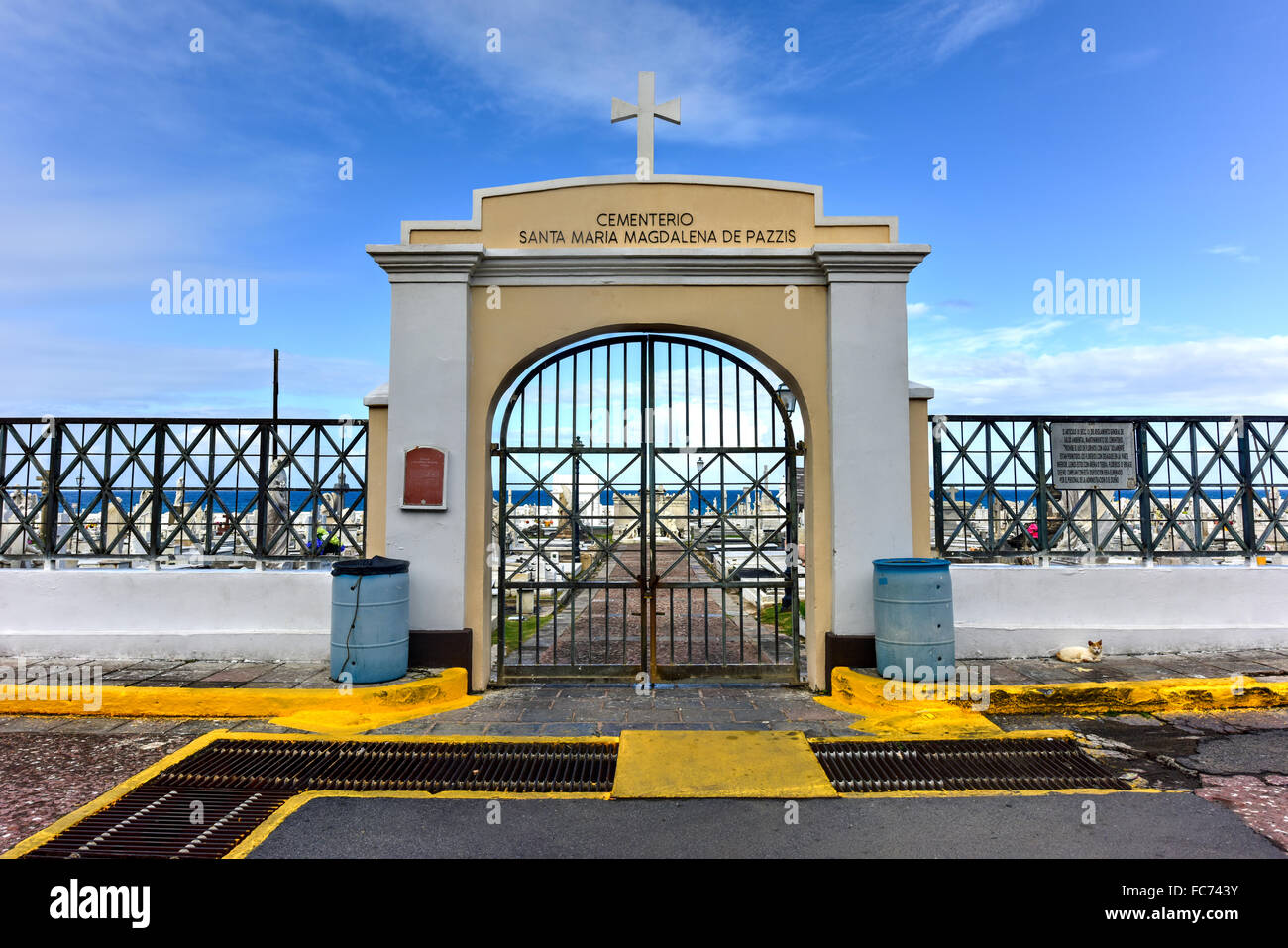 Santa Maria Magdalena de Pazzis colonial era cemetery located in Old San Juan, Puerto Rico. Stock Photo