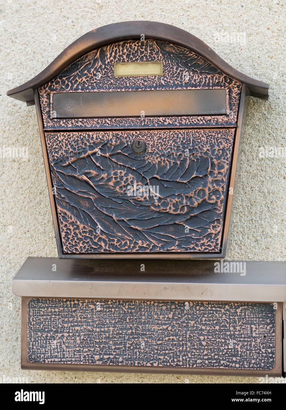 Mailbox and newspaper holder Stock Photo