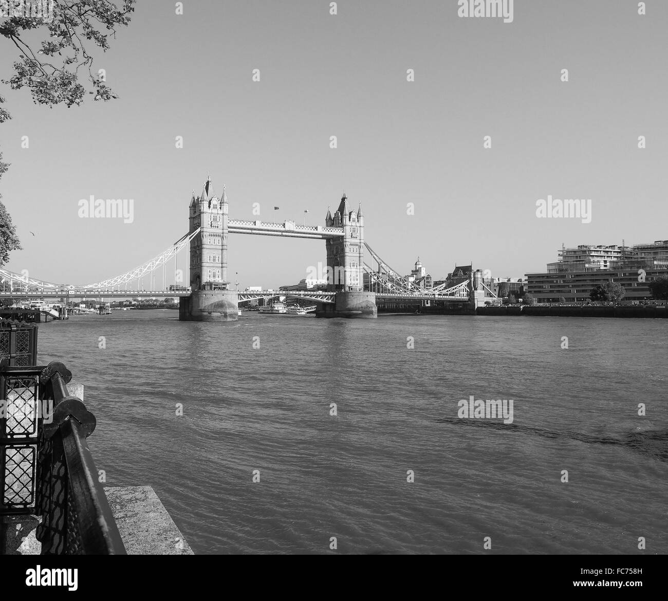 Black and white Tower Bridge in London Stock Photo - Alamy