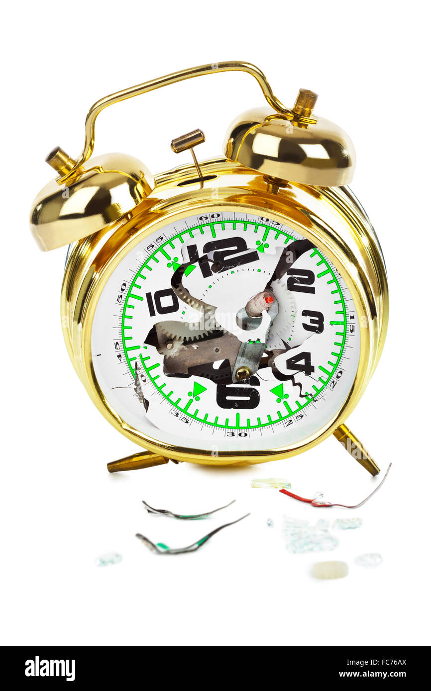 Broken alarm clock Stock Photo Alamy