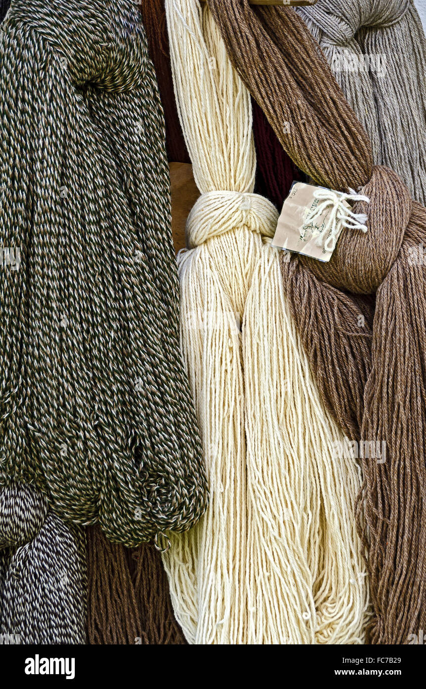 braids of sheep wool Stock Photo