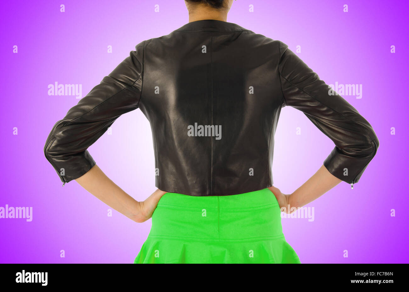 Coat hanger leather jacket hi-res stock photography and images - Alamy