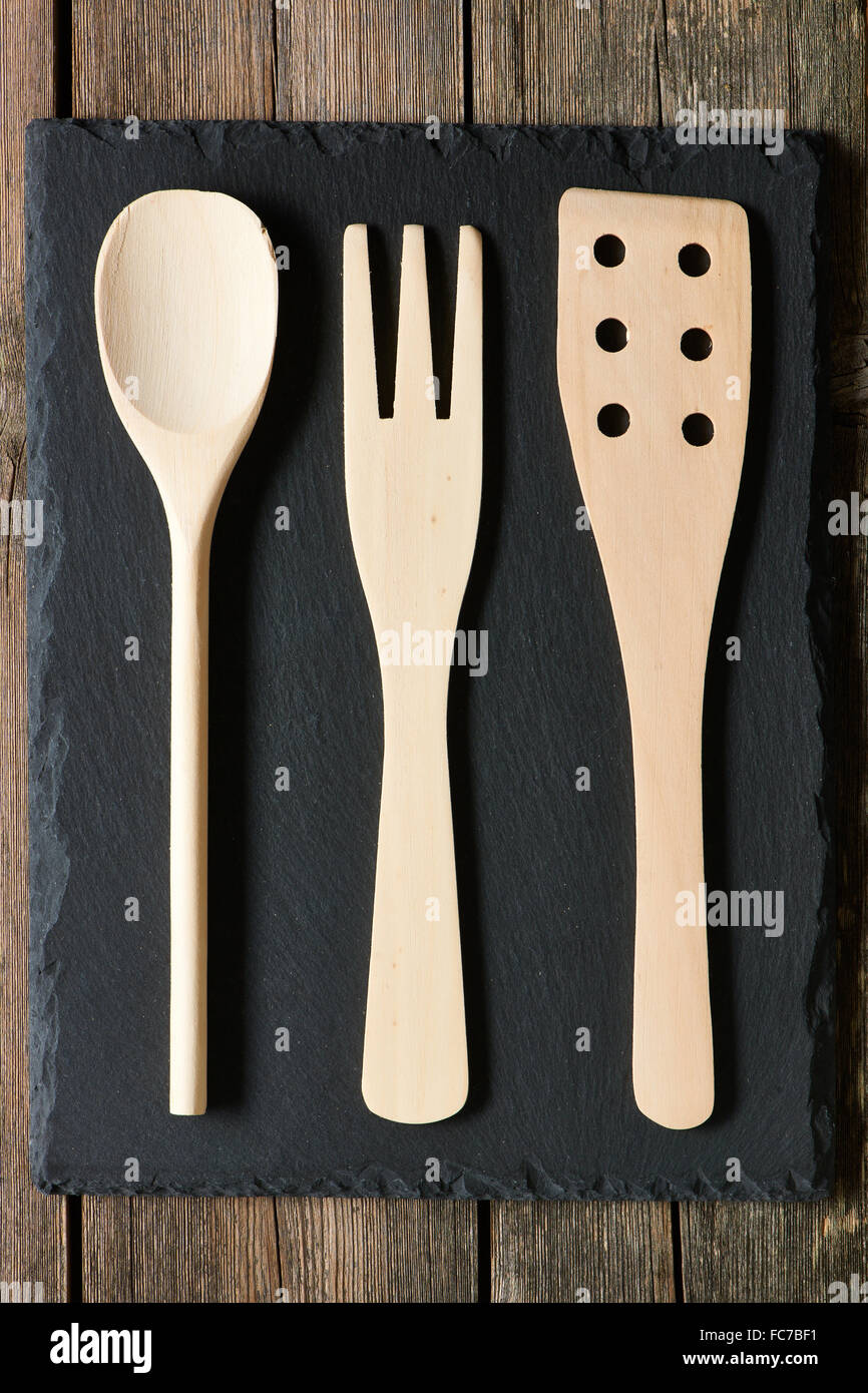 Wooden kitchen utensils Stock Photo - Alamy