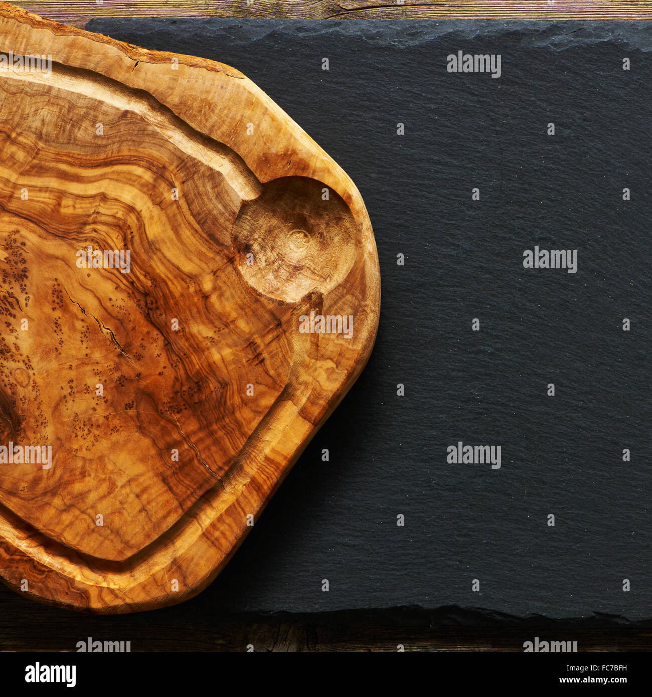 Olive wood cutting board Stock Photo Alamy