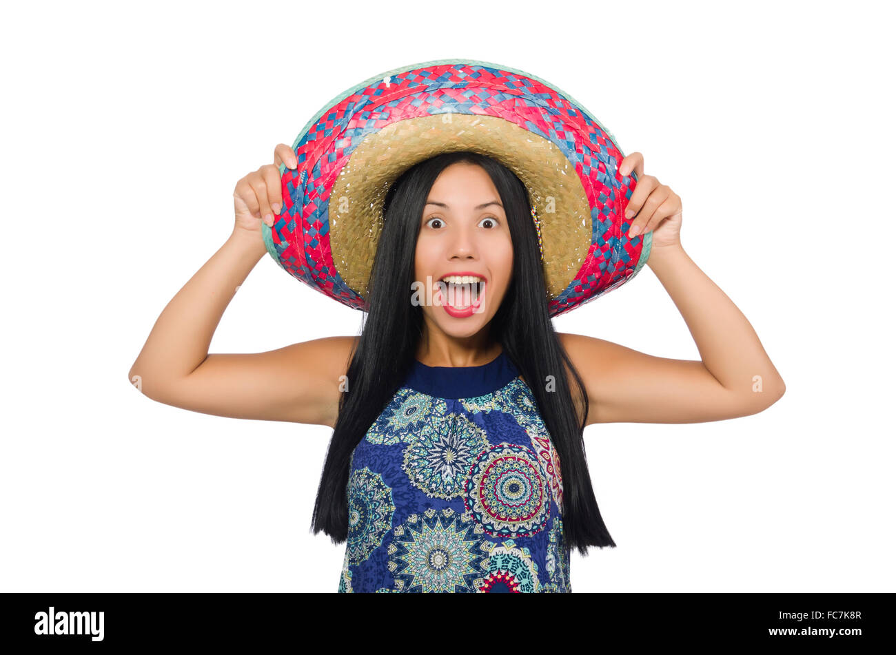 Woman wearing sombrero hi-res stock photography and images - Alamy