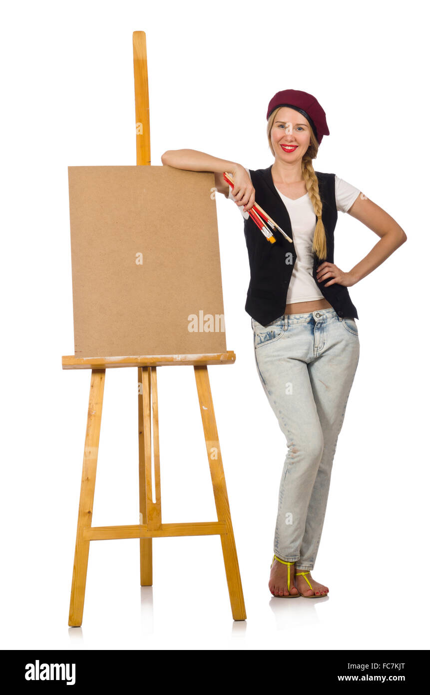 Young artist isolated on white Stock Photo Alamy