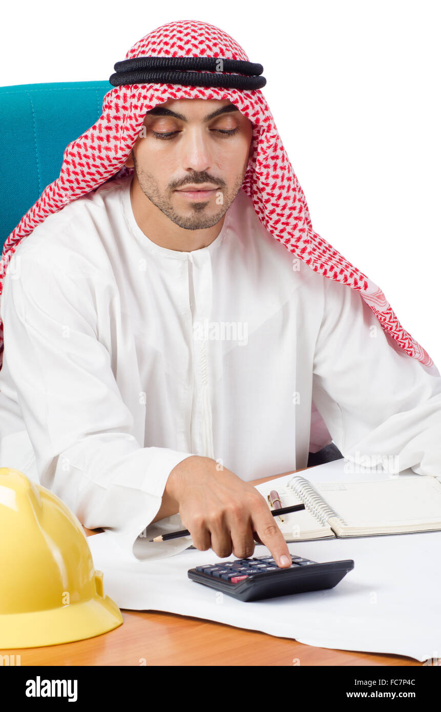 Arabic businessman working blueprint hi-res stock photography and ...