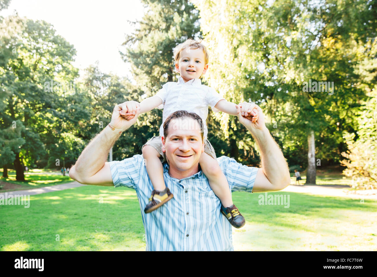 Daddy and son in the park hi-res stock photography and images - Alamy