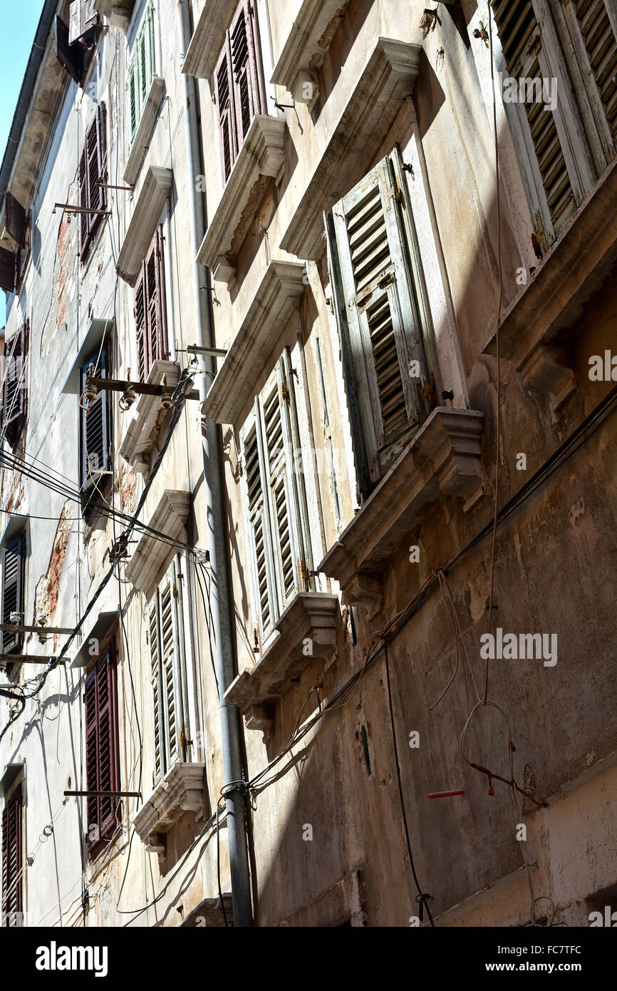 facade of a old house in Rovinj Stock Photo