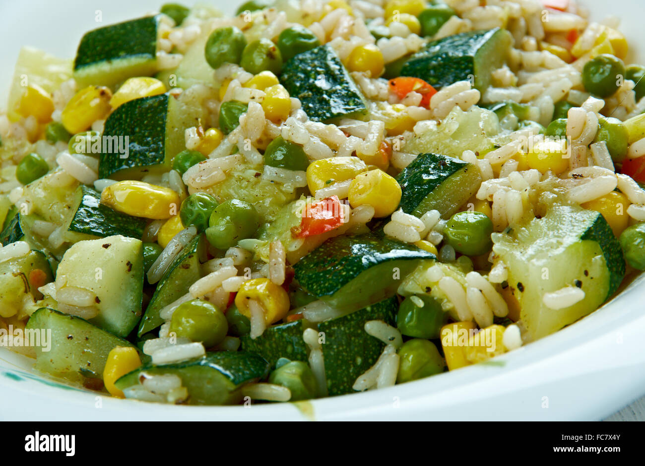 Squash Blossom Risotto Stock Photo Alamy