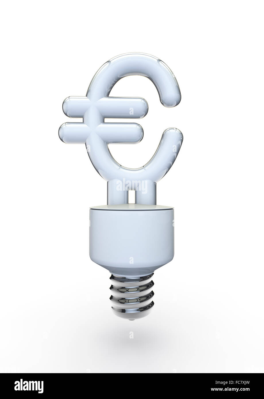 Euro energy bulb / 3D render of shaped energy bulb Stock Photo