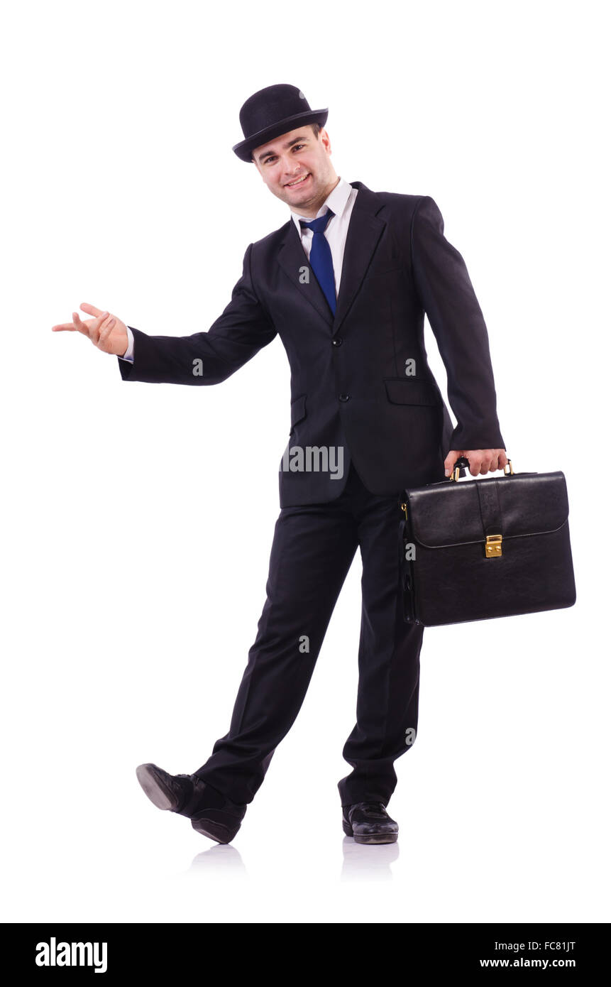 Funny Businessman Isolated On White Stock Photo Alamy