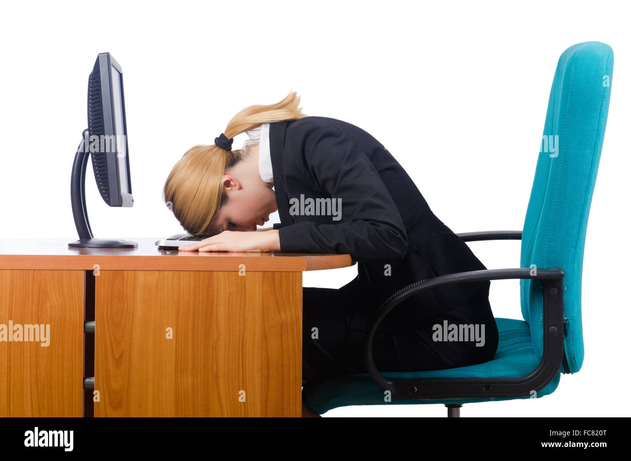 Woman businesswoman working isolated on white Stock Photo - Alamy