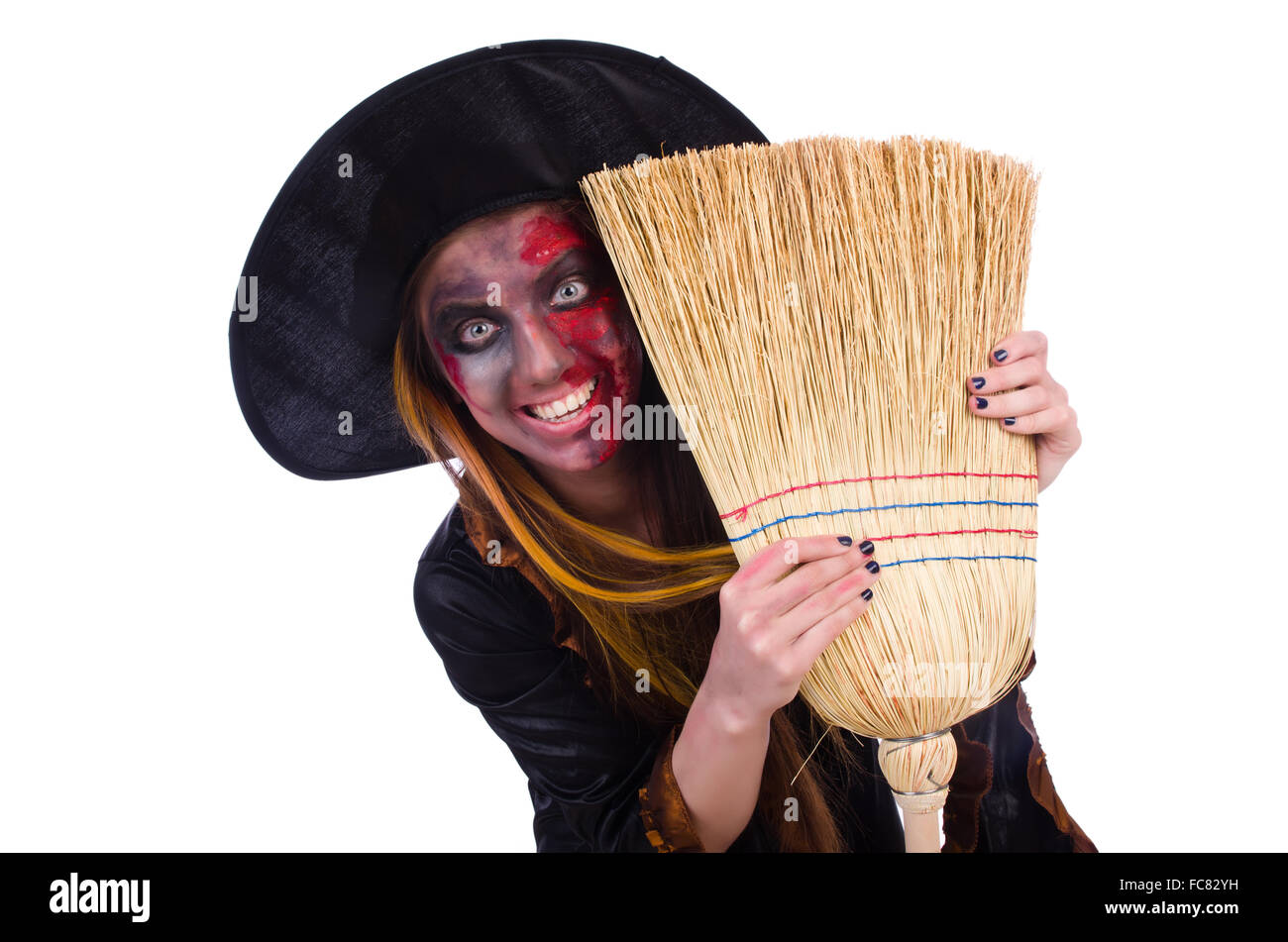 Scary witch in halloween concept Stock Photo Alamy