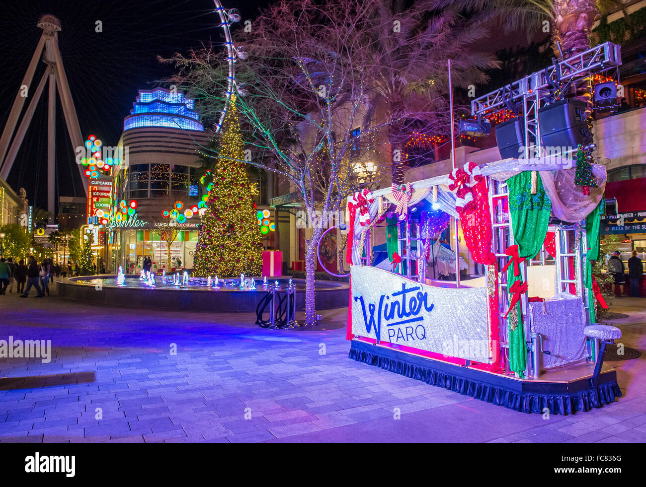 Winter parq at the Linq in Las Vegas Stock Photo
