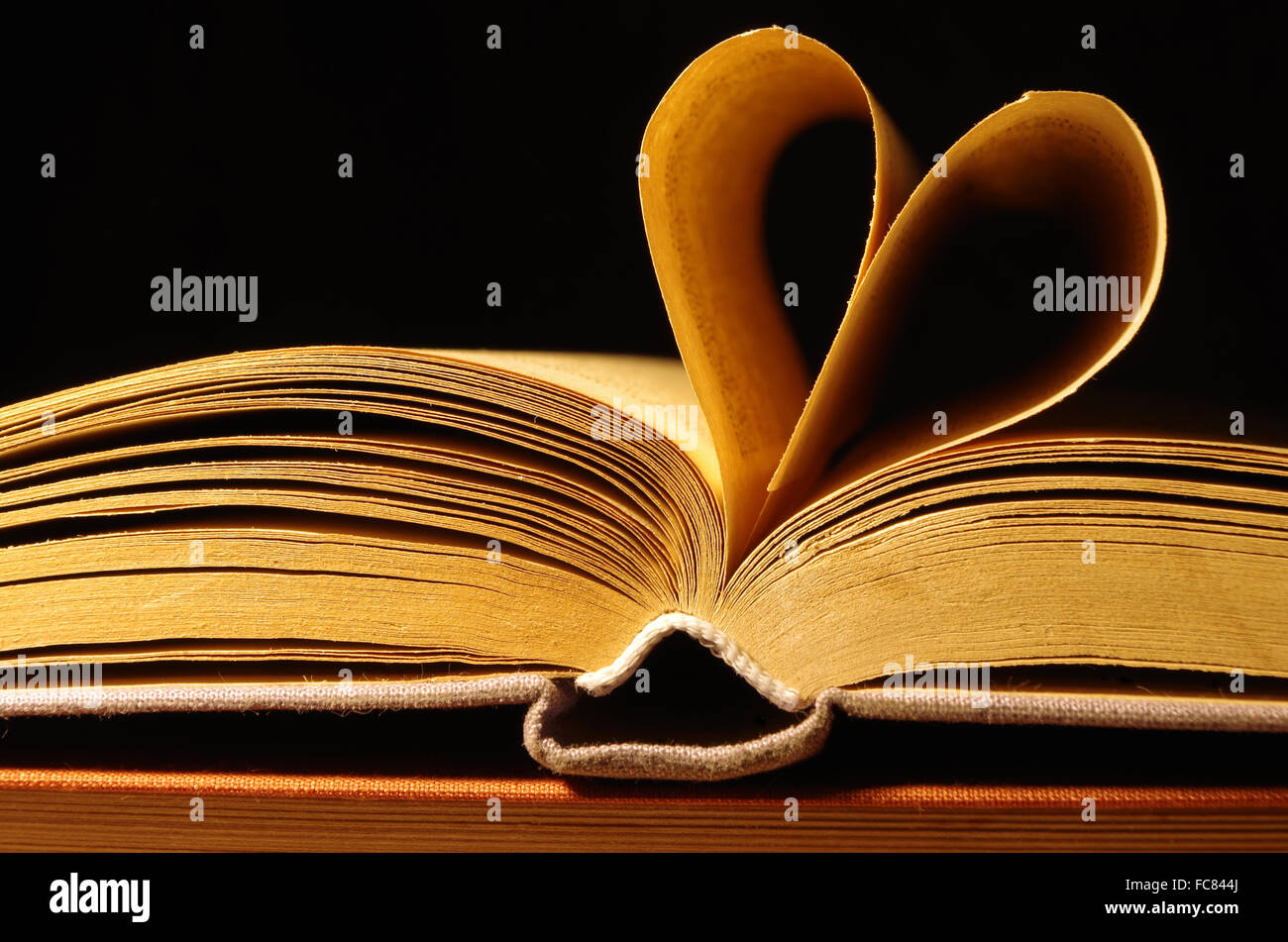 old books with heart Stock Photo