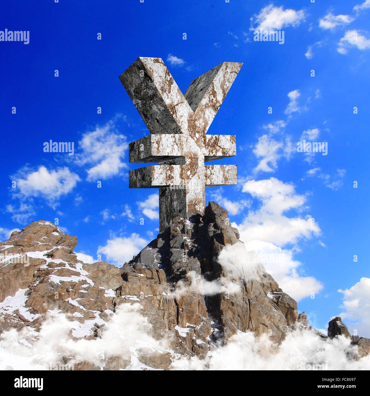 Collage on business and money theme with currency symbol Stock Photo ...