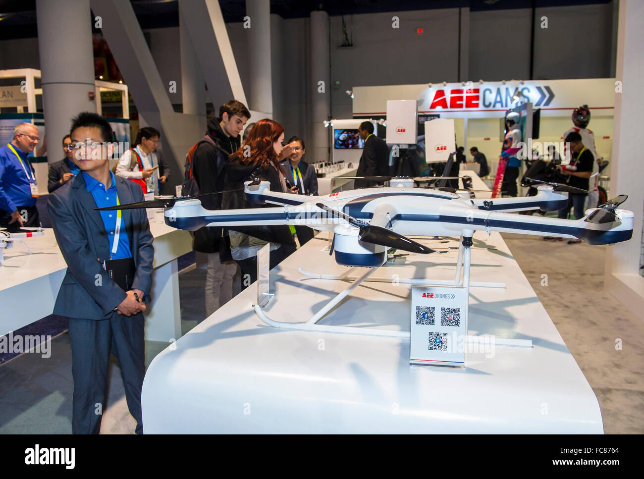Drone at The AEE booth at the CES show held in Las Vegas Stock Photo