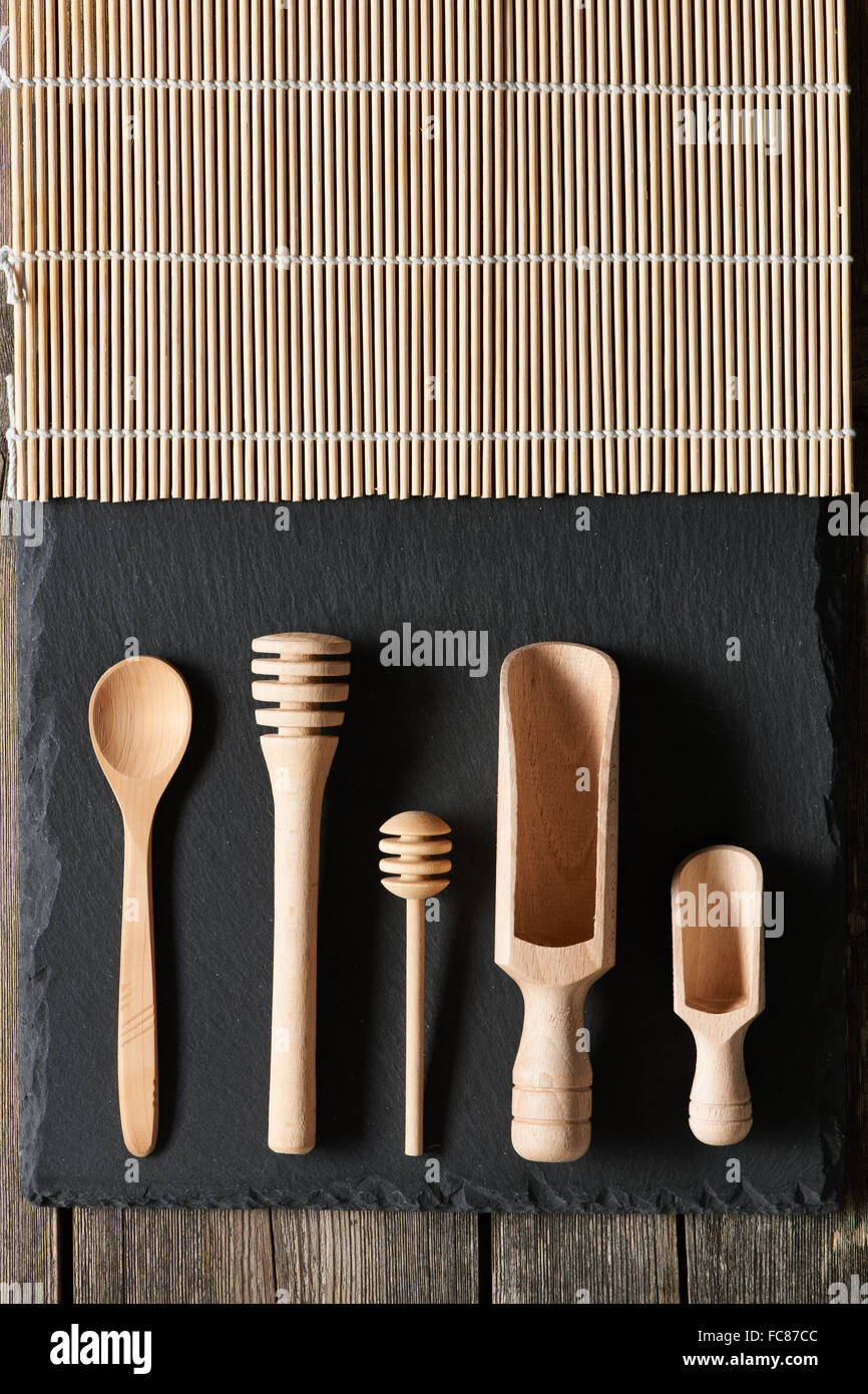 Wooden kitchen utensils Stock Photo - Alamy