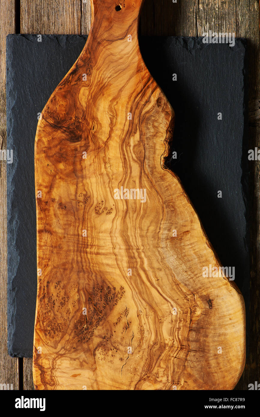 Olive wood cutting board Stock Photo Alamy