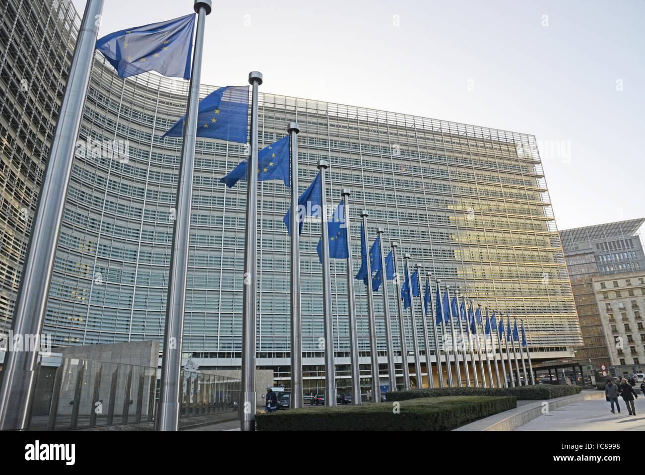 View of EuropeanCommission in Brussels  ( Bruxelles) Jan. 8, 2016 Stock Photo