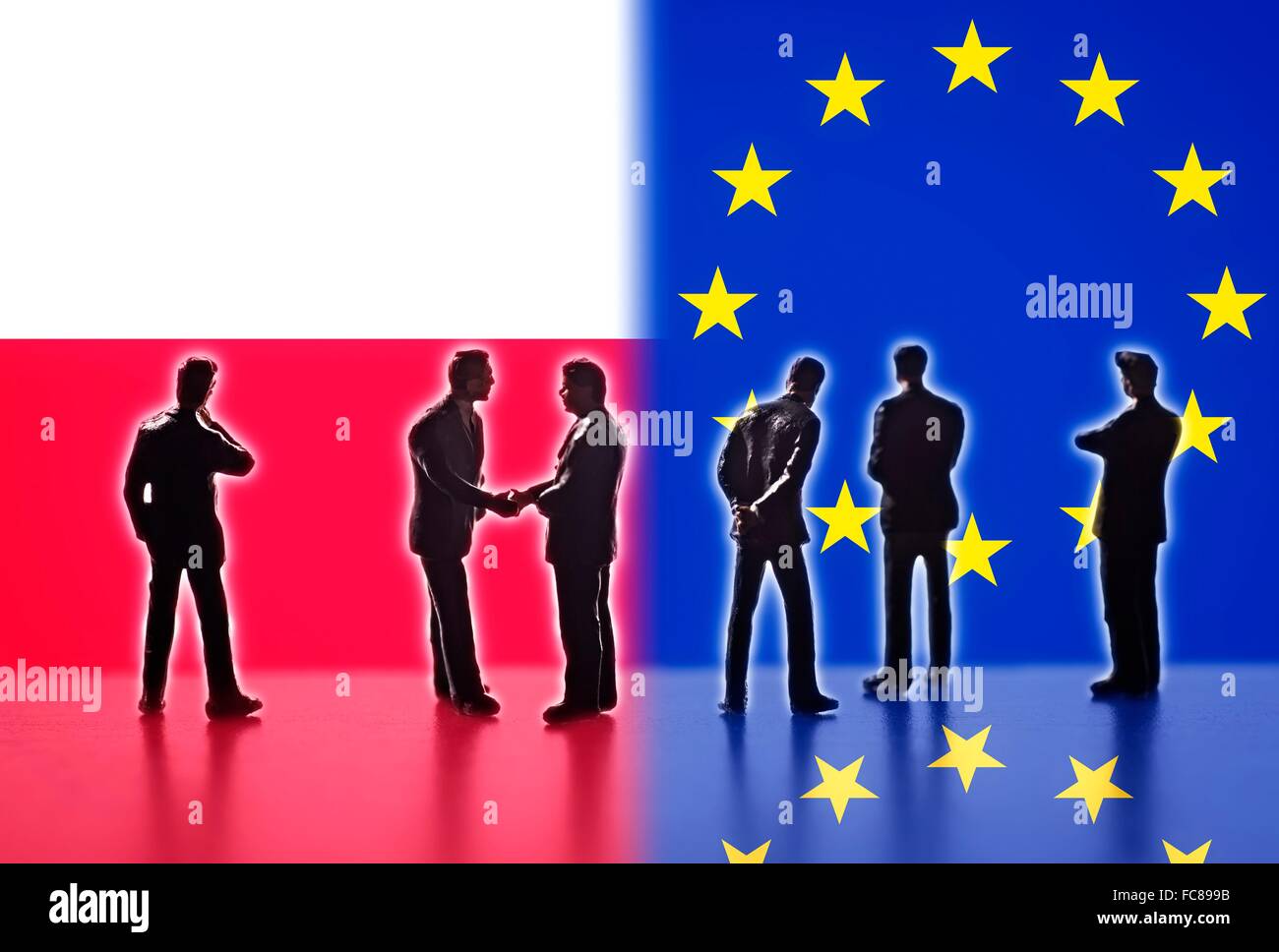 Relations between Poland and Europe Stock Photo