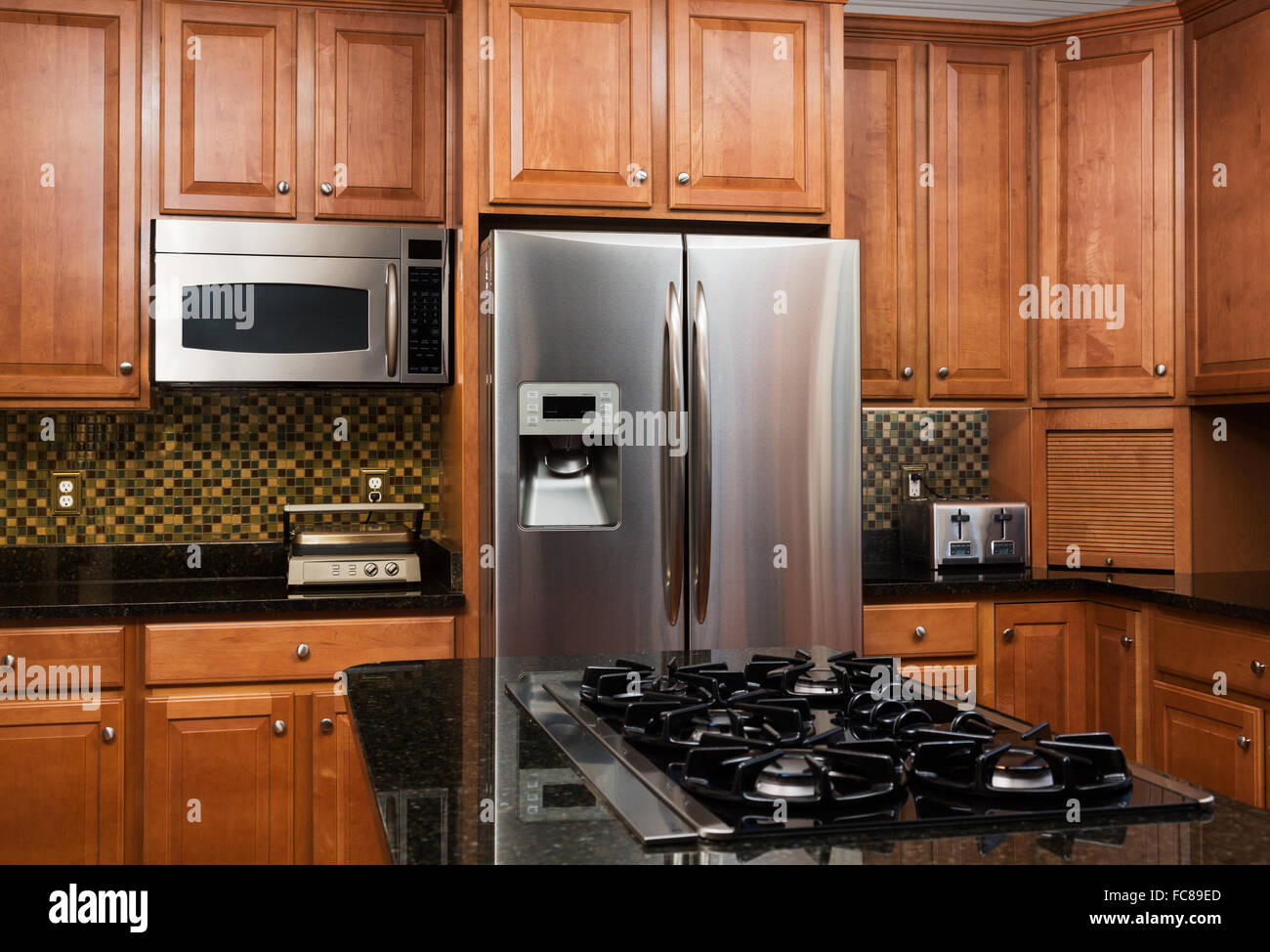 Interior of luxury kitchen in modern home Stock Photo