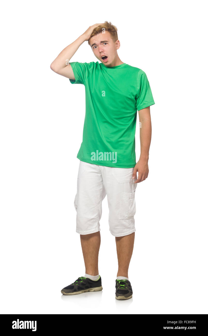 Funny Student Isolated On White Stock Photo Alamy