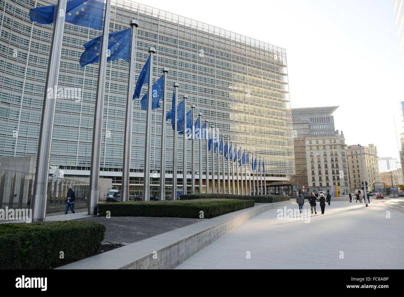 View of EuropeanCommission in Brussels  ( Bruxelles) Jan. 8, 2016 Stock Photo