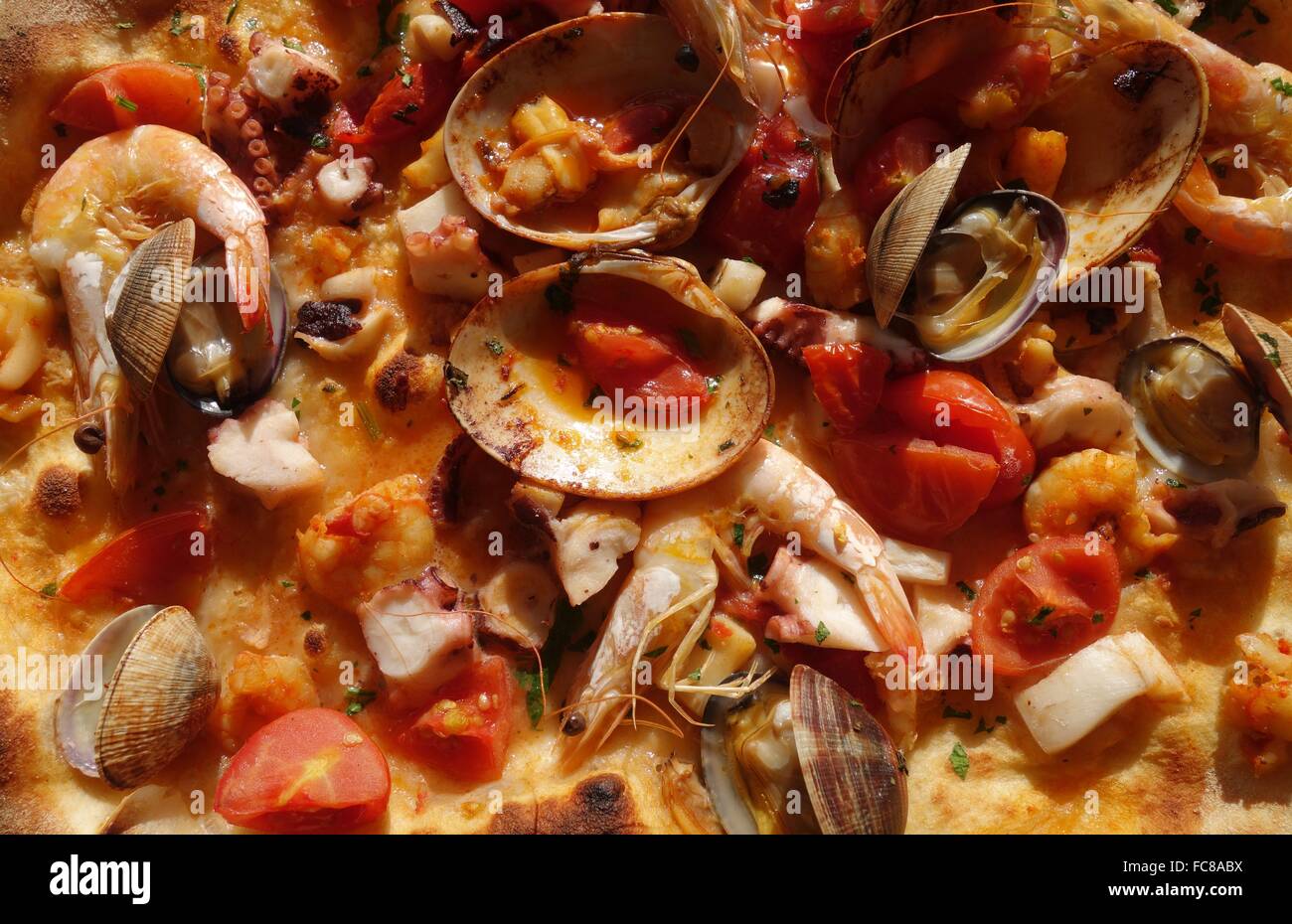 Pizza frutti di mare Stock Photo