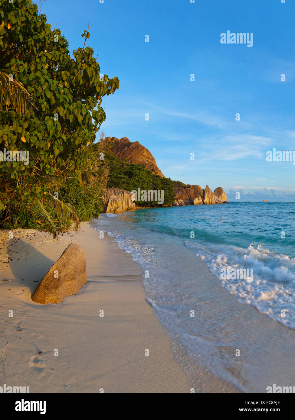 Tropical beach Source D'Argent at Seychelles Stock Photo - Alamy