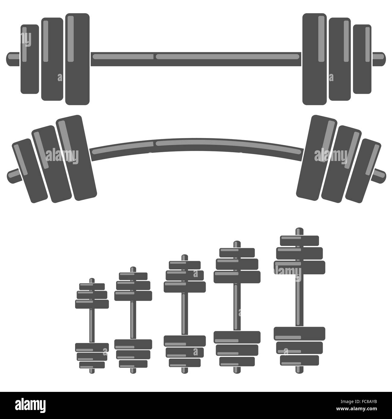 Set of Barbells Stock Photo Alamy