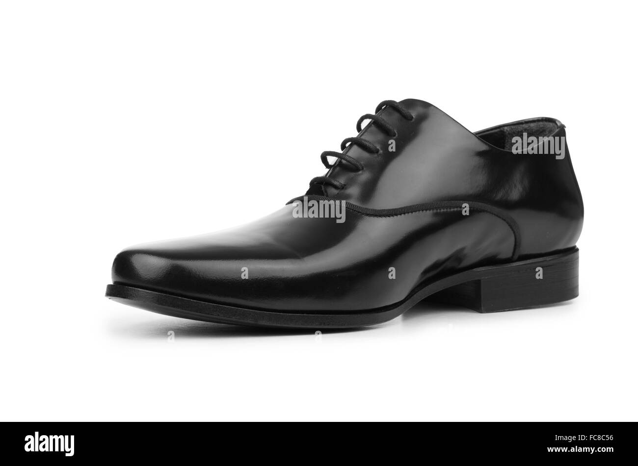 Male black shoes isolated on white Stock Photo