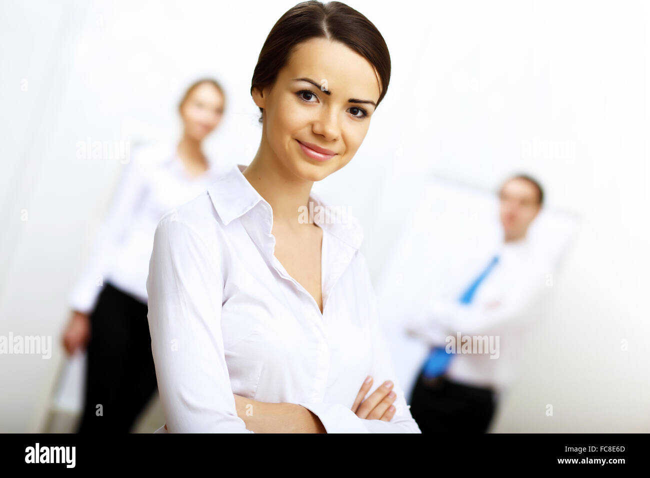 Portrait of a business woman in office environment Stock Photo - Alamy