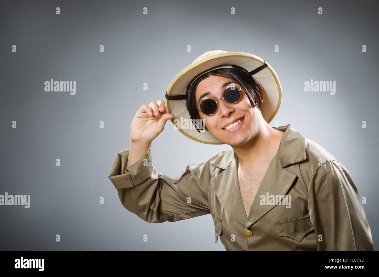 Man wearing pith helmet hi-res stock photography and images - Alamy