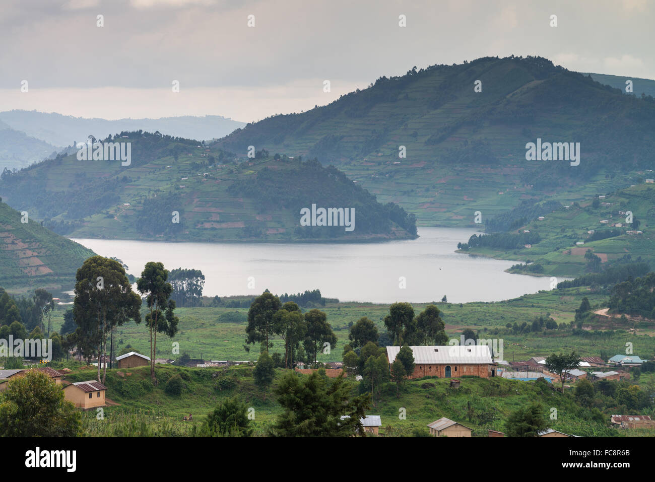 Lake Bunyonyi Landscape, Uganda, Africa Stock Photo
